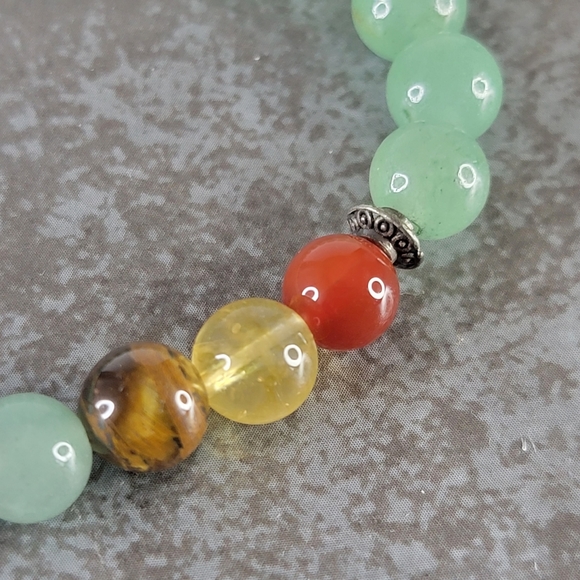 Aventurine Gemstone Lapis Amethyst Tigers Eye Citrine Quartz Bracelet Meditation - Picture 2 of 4